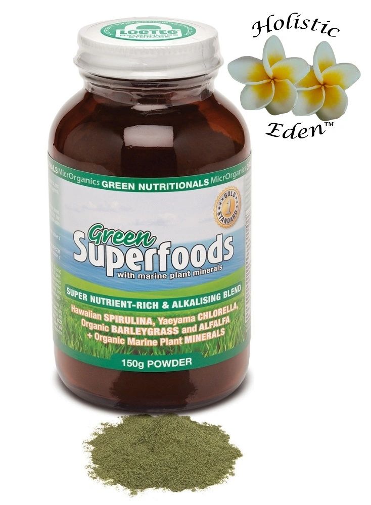 Organic Chlorella Spirulina Barley Grass Wheatgrass Green Superfoods Powder 120g